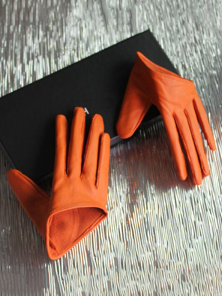 Fashion Women's Leather Half Palm Gloves