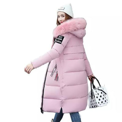 New Winter Jacket Women Large Fur Collar Padded Cotton