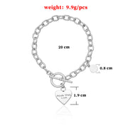 Jewelry Women''s Popular LoveBracelet Heart Shaped Chain Alloy Pendant Jewelry