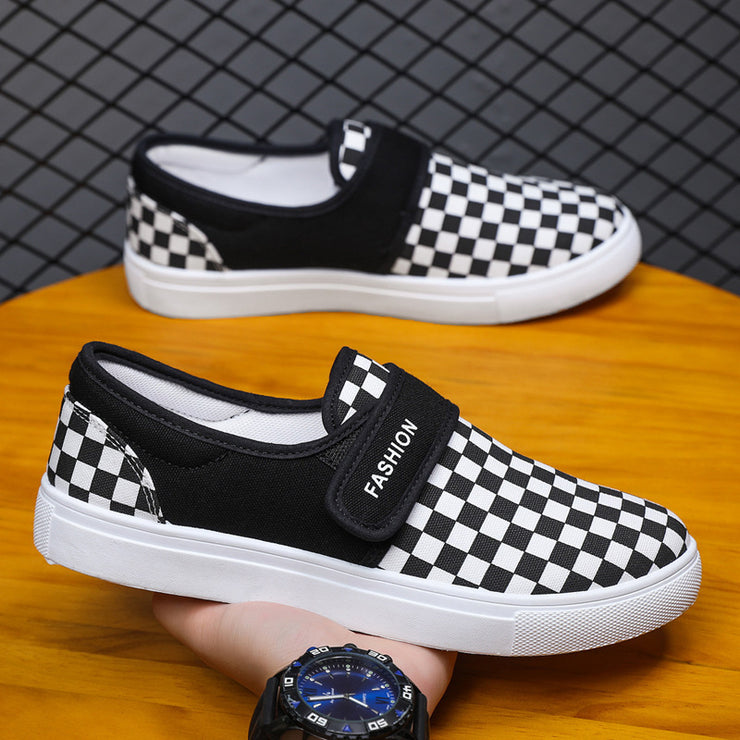 Canvas Flat Shoes Men Velcro Casual Sneakers