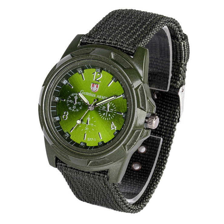 Military Men Gemius Army Sport Round Dial New Quartz Nylon Band Wrist Watch