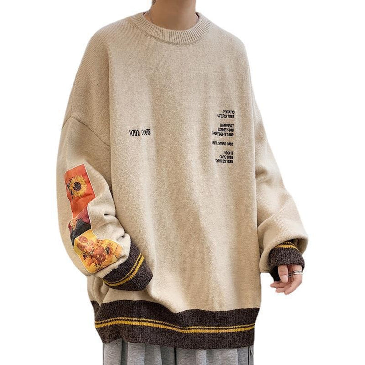 Sweater for men in autumn and winter, thickened round neck,