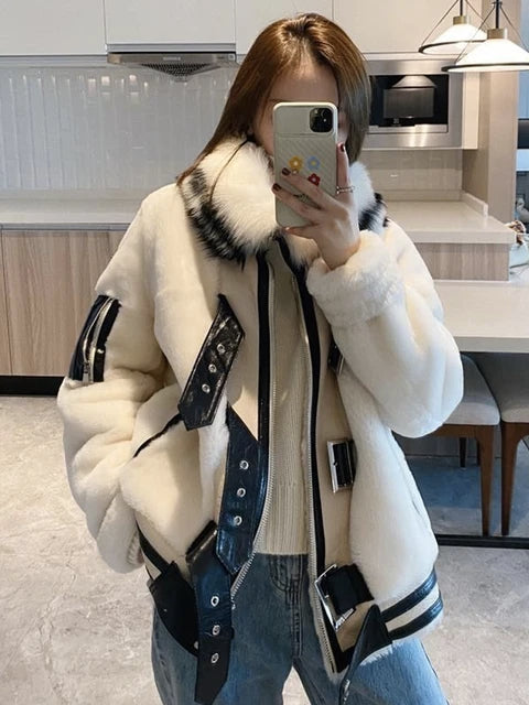 Fur One-piece Coat For Women Imitation