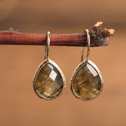 Women Earrings Water Drop Jewelry Amethyst