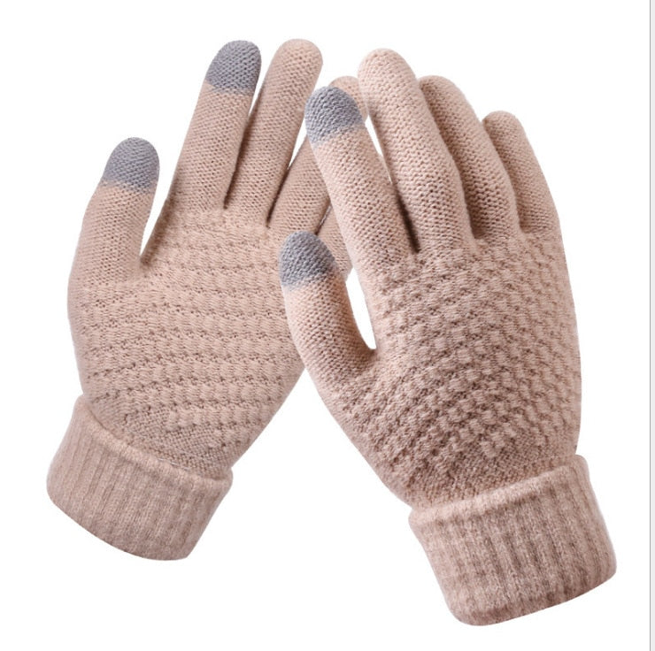 Winter Touch screen Gloves Women Men Warm Strech Knit