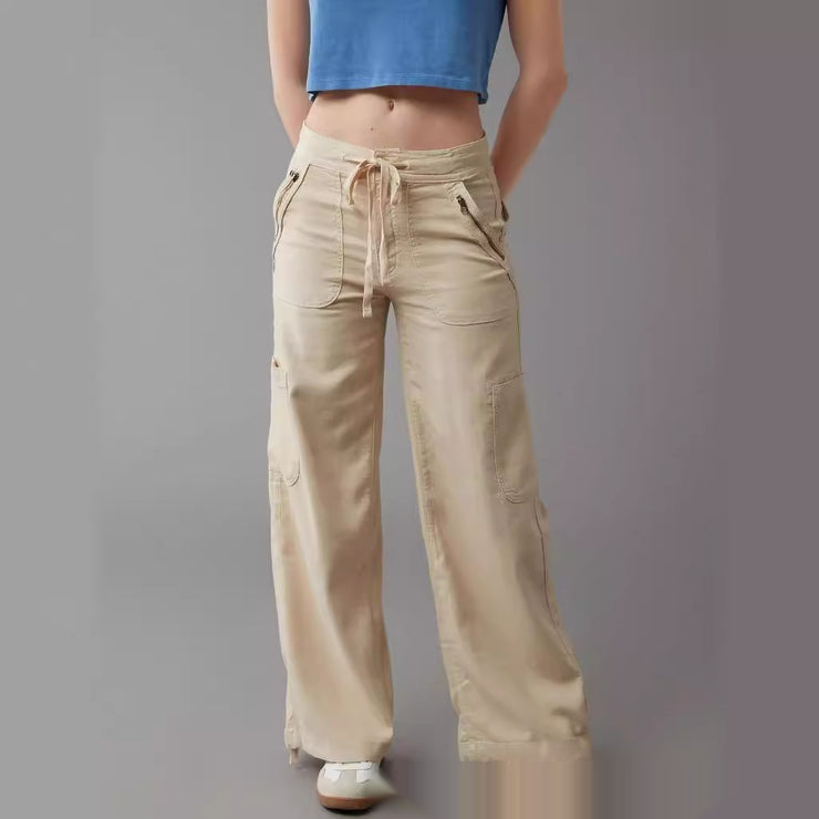 Women's Casual Versatile Solid Color Long Jeans