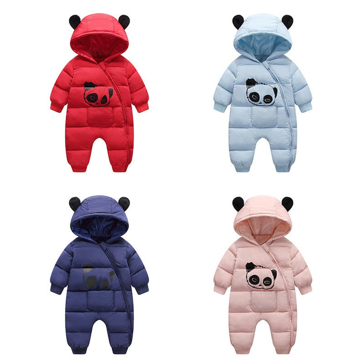 Baby Boy Girl Clothes New Born Winter Hooded Rompers Thick Cotton