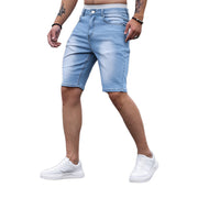 Men's Three-color Stretch Tight Denim Shorts