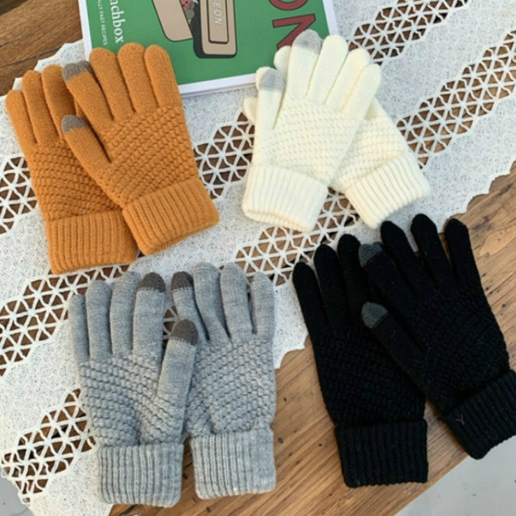 Winter Touch screen Gloves Women Men Warm Strech Knit