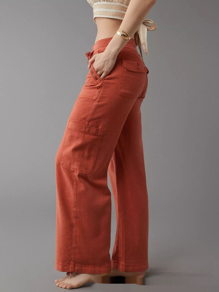 Women's Casual Versatile Solid Color Long Jeans