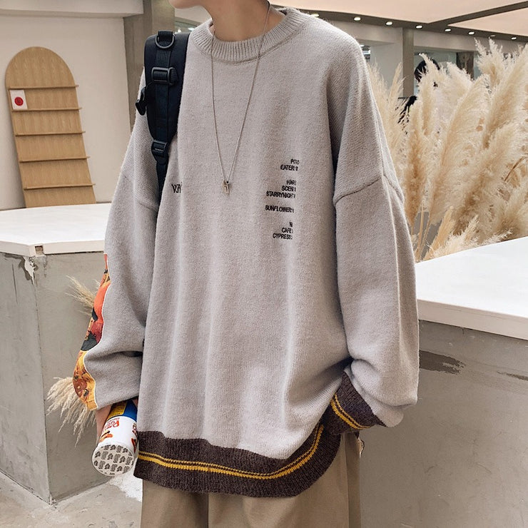 Sweater for men in autumn and winter, thickened round neck,