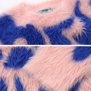 Autumn Winter Artificial Mink Sweater Men Streetwear