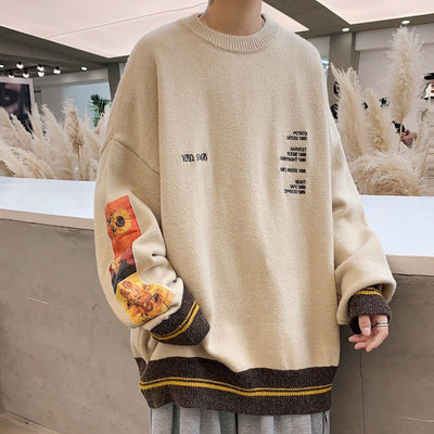 Sweater for men in autumn and winter, thickened round neck,