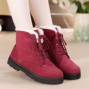 women winter boots square heels flock ankle boots