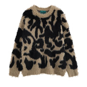 Autumn Winter Artificial Mink Sweater Men Streetwear