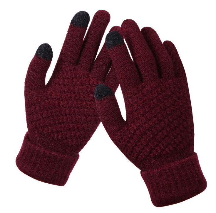 Winter Touch screen Gloves Women Men Warm Strech Knit