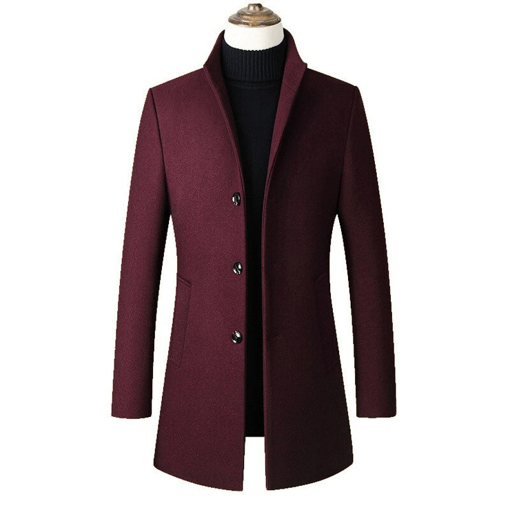 New Brand Autumn Winter 30% Wool Men Thick Coats