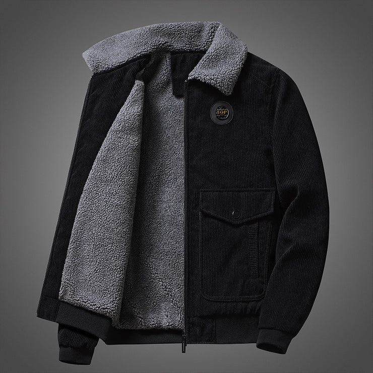 Thickened Cashmere Cotton Jacket For Men's New Winter Casual Corduro