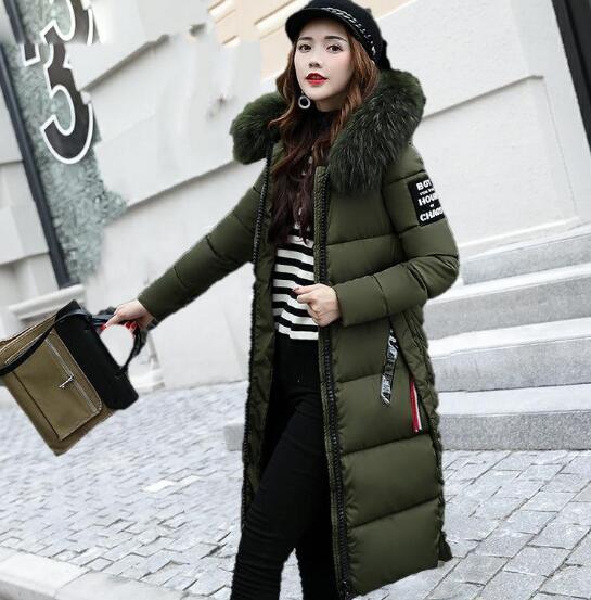 New Winter Jacket Women Large Fur Collar Padded Cotton