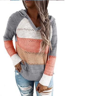 Women's autumn and winter new knitted hoodies