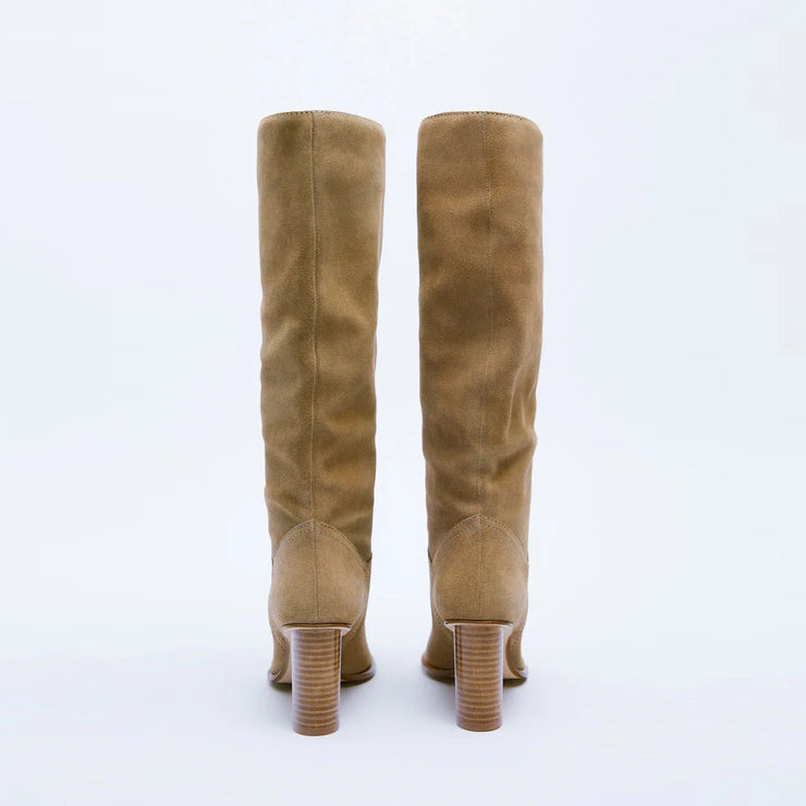 Fashion Women Winter Genuine Leather Knee High Boots