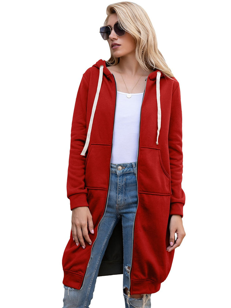 Winter new plush loose mid length jacket for women