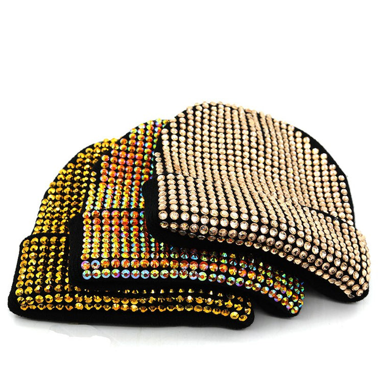 Autumn And Winter Punk Drill Warm And Versatile Acrylic Knitted Drill Cap For Men And Women