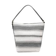 Artistic Striped Hand-carrying Bucket Bag For Women