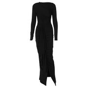 Women's Long Sleeve Split Fishtail Dress